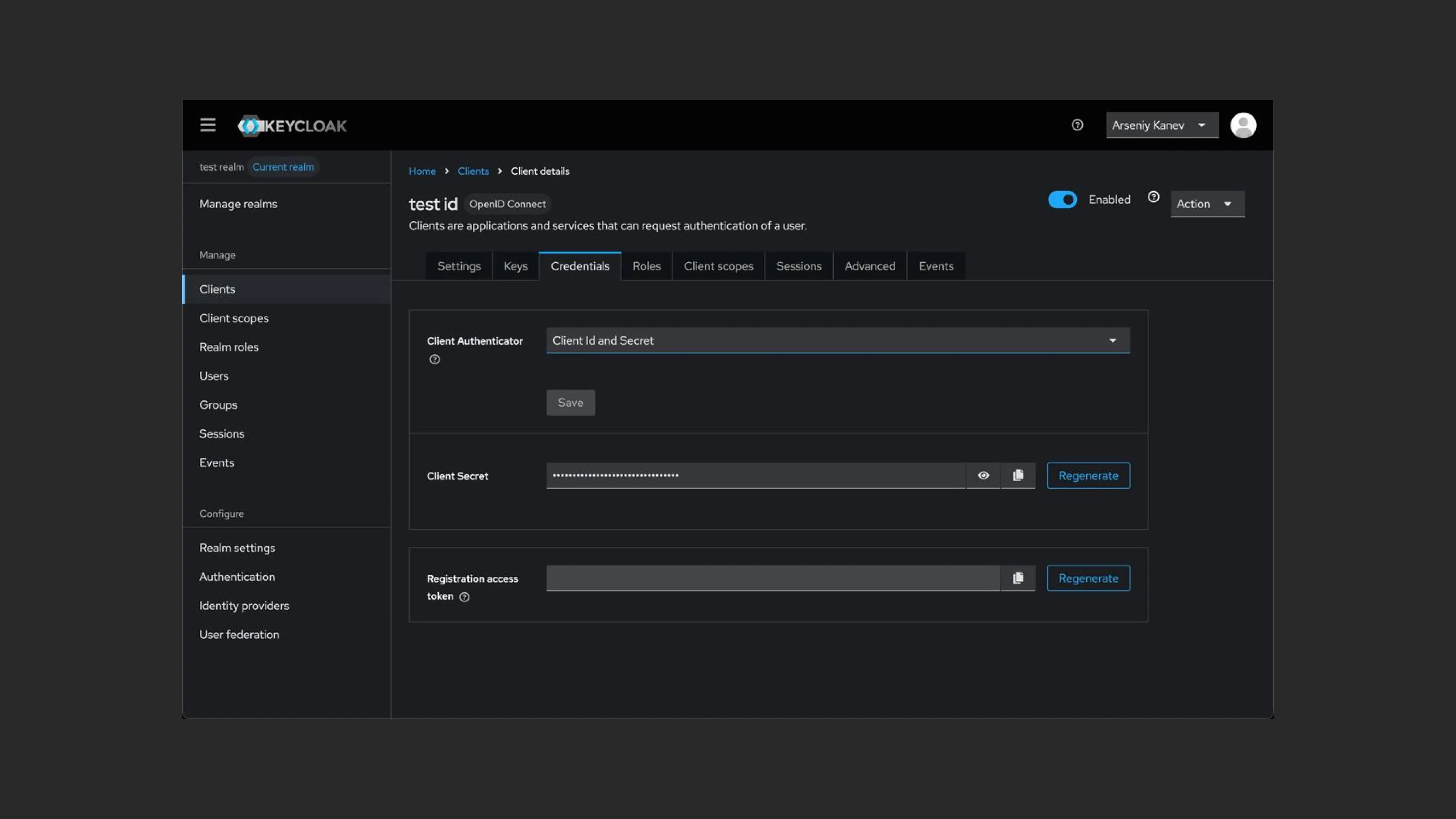 Создание клиента в Keycloak